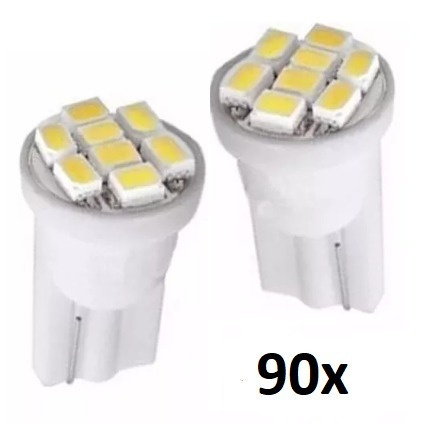 90 Leds Lampada T10 8 Branco Smd Pingo Luz W5w 1026 Automoti