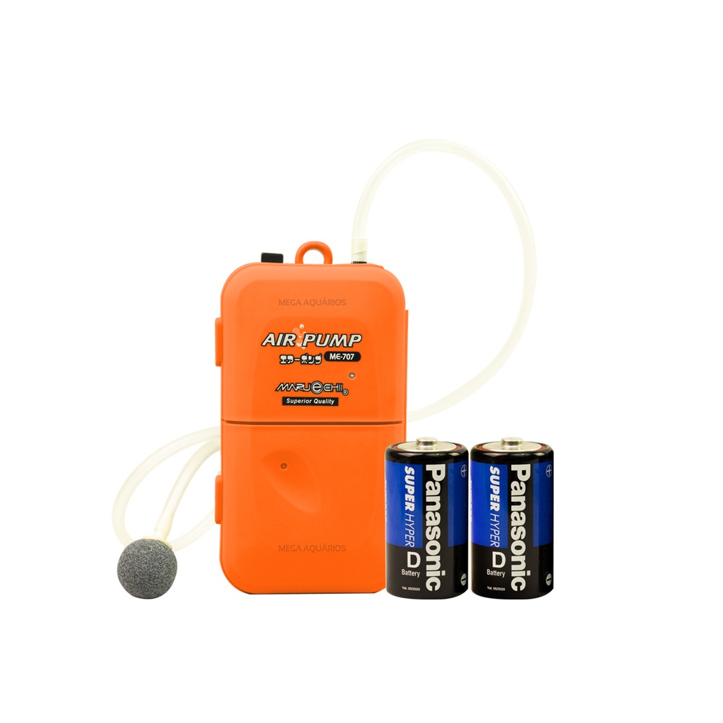 Compressor Ar Com 2 Pilhas Oxigenador aerador bombinha de ar de emergência aquário Maruechii Me-707