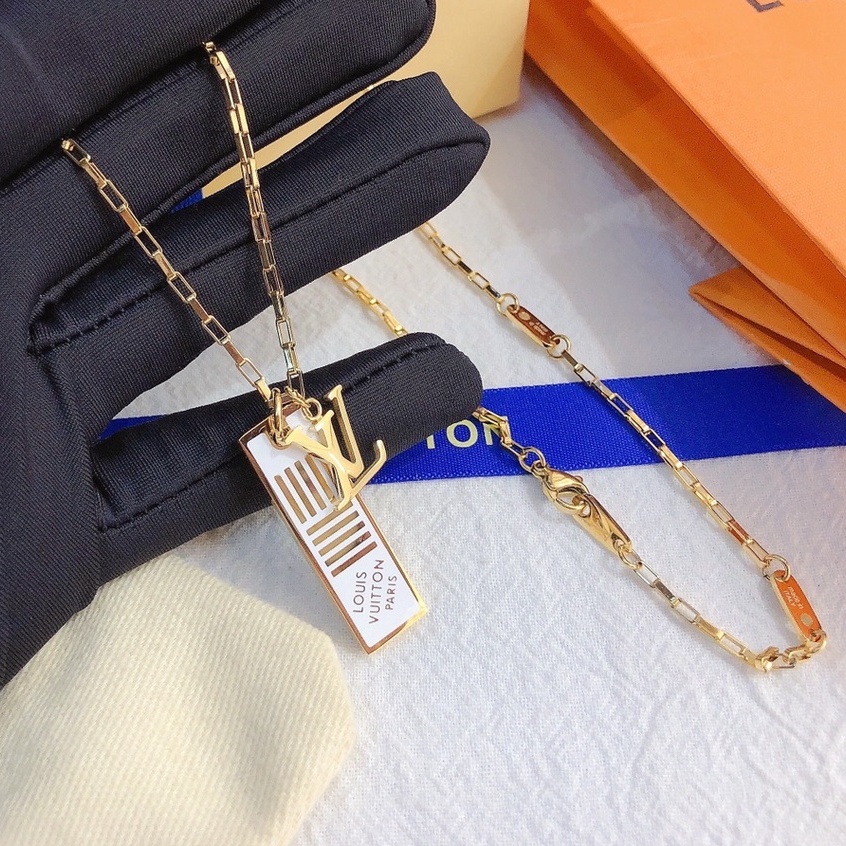 Louis Vuitton LV colar(60cm) feminino e masculino pingente/banhado a ouro  acessórios joias de moda x362 - Corre Que Ta Baratinho
