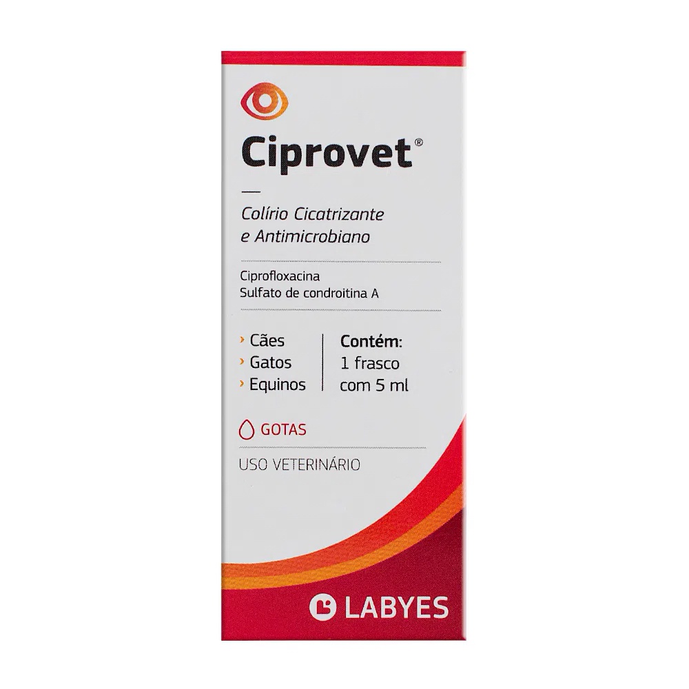 Colírio Labyes Ciprovet para Cães e Gatos - 5mL - Pets