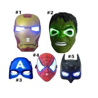 Máscara LED herói HULK HOMEM DE FERRO CAPITÃO AMÉRICA HOMEM ARANHA BATMAN THOR THANOS