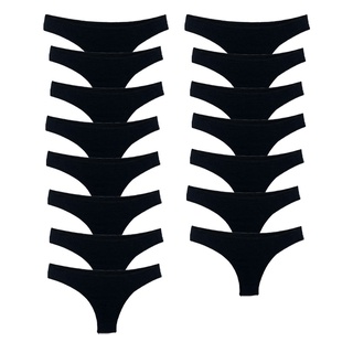 Kit 15 Calcinhas Fio Dental Algodão Cotton Básica Lisa Lingerie