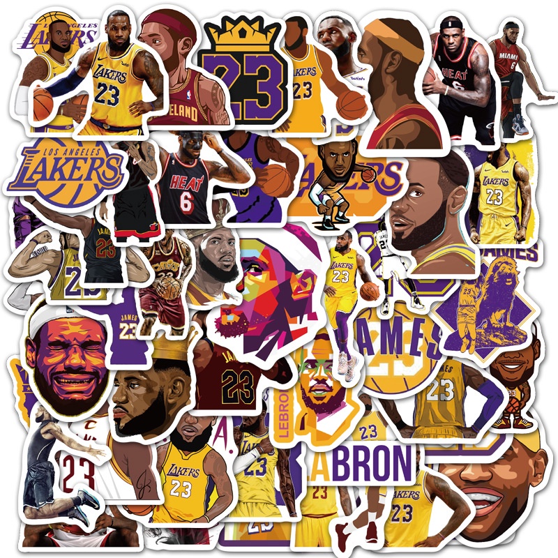 50 Folhas LeBron James James LBJ Basketball Star Adesivo à prova d'água Adesivo para bagagem Adesivo para motocicleta Adesivo para grafite
