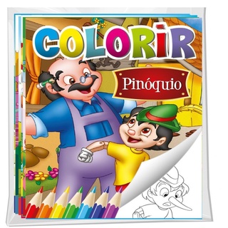 Solapa Média Colorir (Pct com 08 temas diferentes) - Clássicos