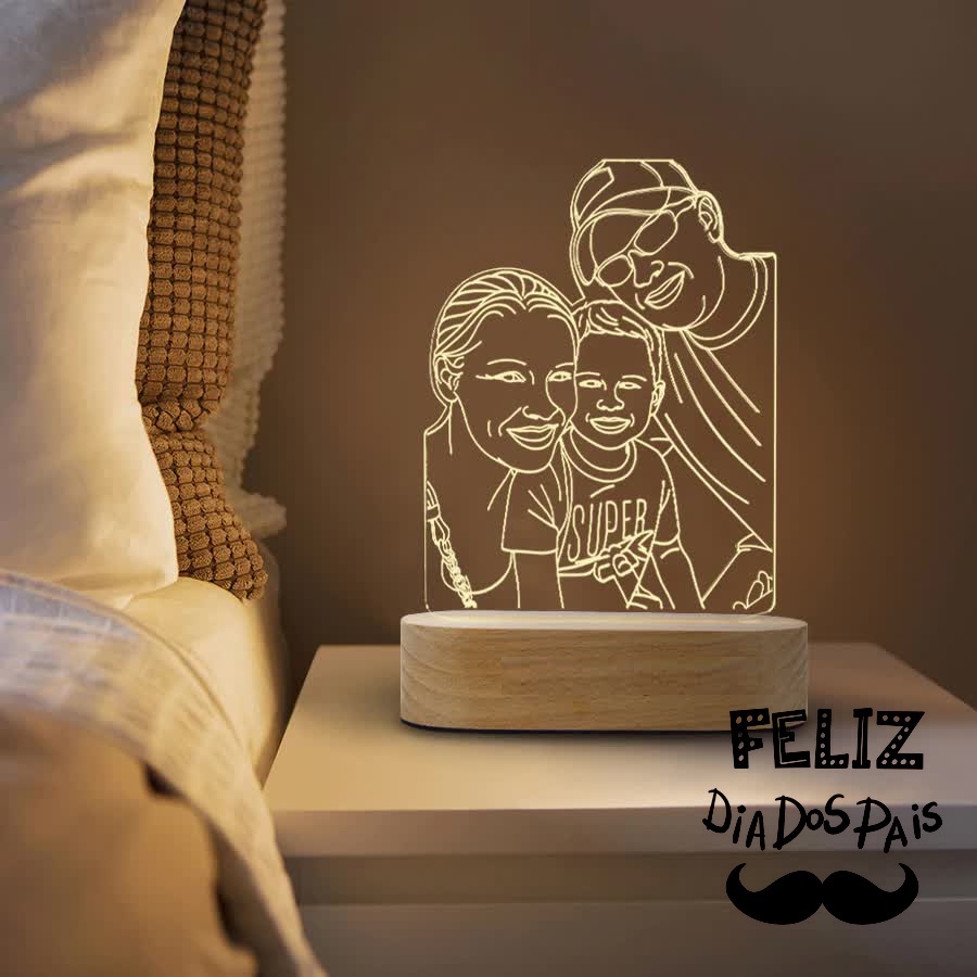 Sua Foto Em Uma Luminária de Mesa + Brinde DECORA + Caixa de Presente
