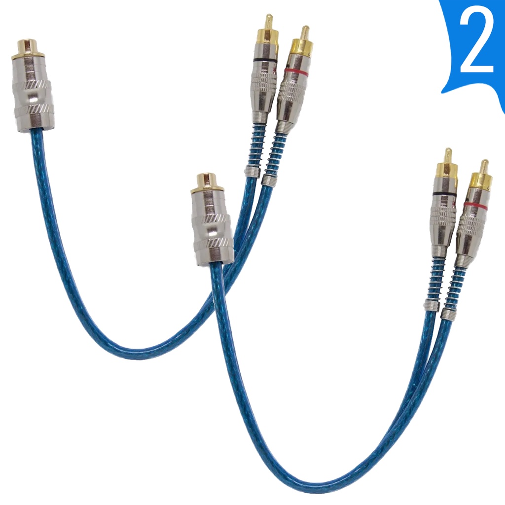 Par de Cabos Y 1 Fêmea 2 Machos 5mm Azul para Módulo Som Automotivo . em Oferta na Shopee