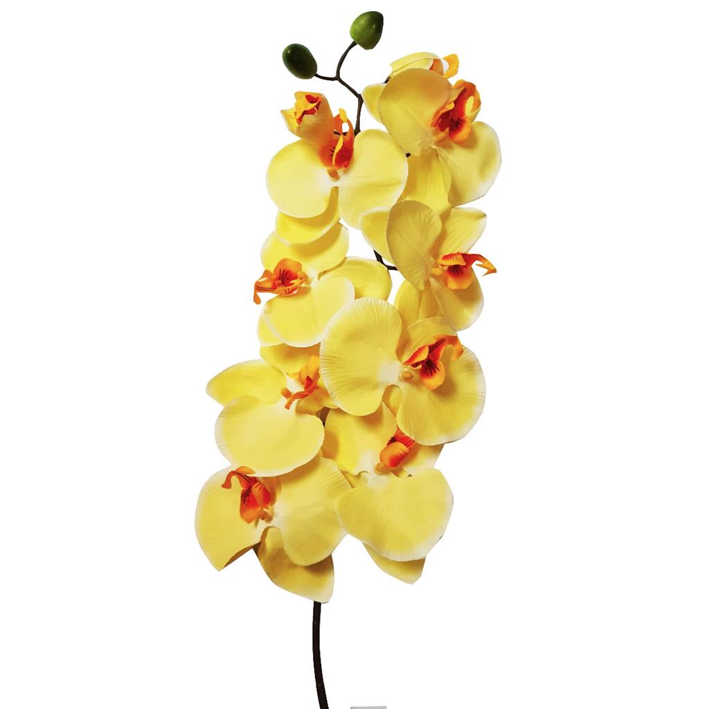 Flor Orquidea Artificial Branca E Amarela 1 Arranjo | Shopee Brasil
