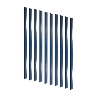 KIT - 10 Porta Etiqueta Simples 90cm Azul com Acrílico New Plus/Plus - SA Gôndolas