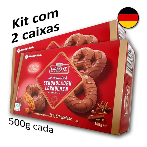 Kit 2 Caixas Pão De Mel Importado Alemão Schokoladen Lebkuchen - Super Oferta