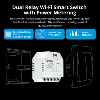 SONOFF DUALR3/DUALR3 Lite Smart Wifi Switch 2 Way Control DIY MINI Power Metering 2 Gangues Controle De Voz Via Alexa Google Home em Oferta na Shopee