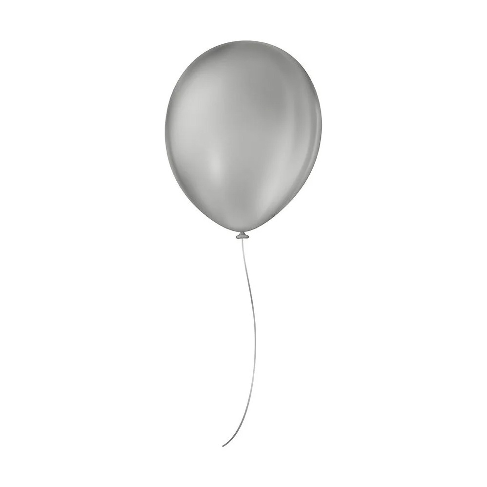 Balão De Festa Liso - 7" 18cm - Cinza - 50 Unidades - Balões São Roque - Home & Living