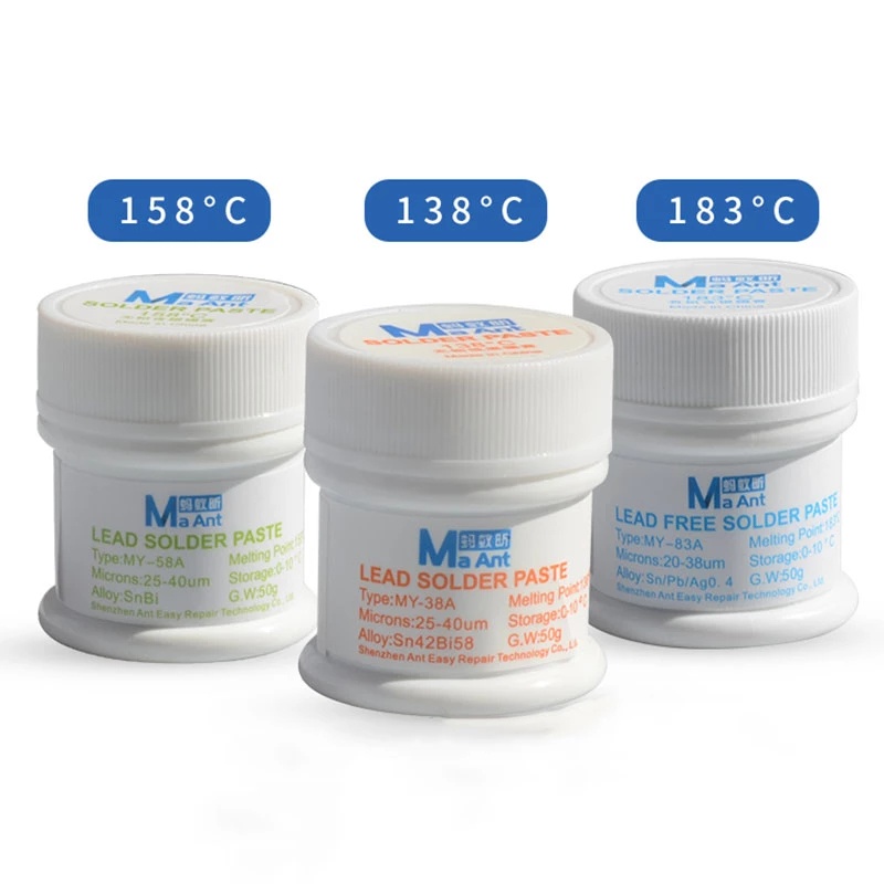 MaAnt MY-38A/58A/83A/17A Pasta De Solda Com Fluxo De Soldagem Contendo Prata Para Placa-Mãe De iPhone Reparo De Celular 