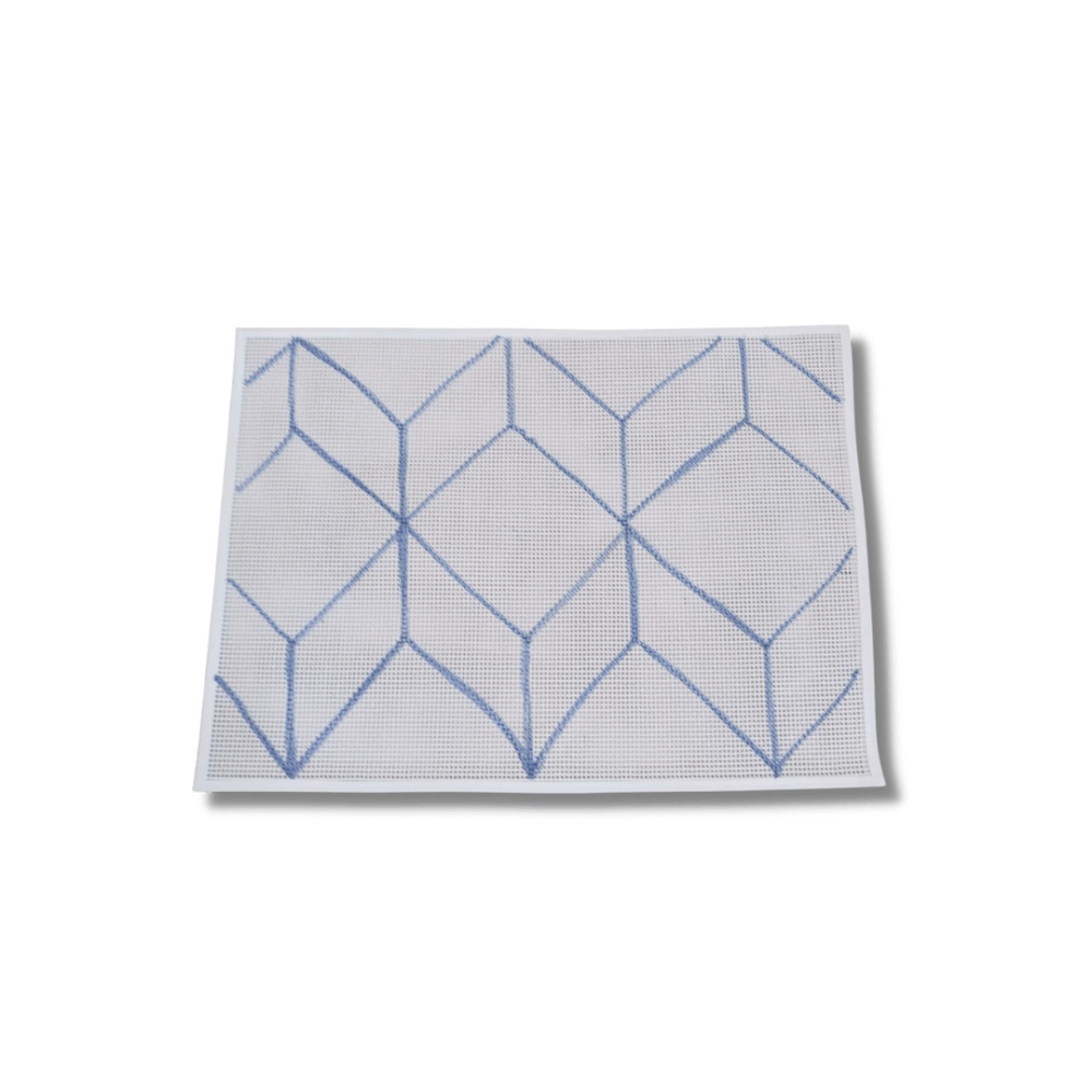 Talagarça desenhada cubo 3D 50/70 para bordar com agulha magica ou amarradinho