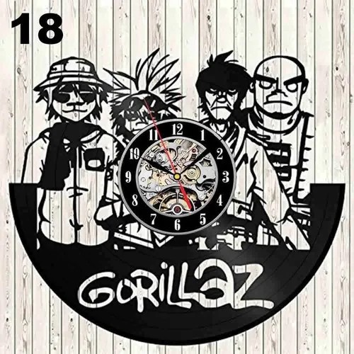 Gorillaz 18 - Relógio Disco De Vinil Decoração