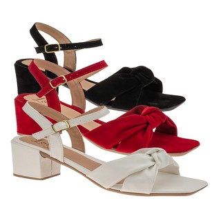 Kit 3 Pares Sandalia Feminina Lóris Tiras Cruzada em Nó Saltinho Medio Festa Confort 102 em Oferta na Shopee
