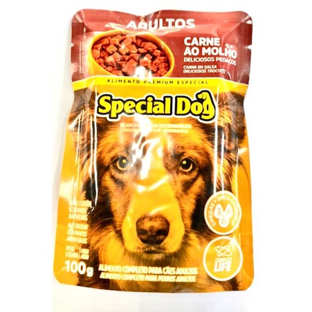 Ração Úmida Special Dog Sachê para Cães 100g Adultos Carne ao Molho