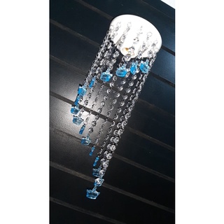 lustre cristal acrílico coroas azul menino príncipe bebê criança quarto lojas brinquedotecas espaços kids