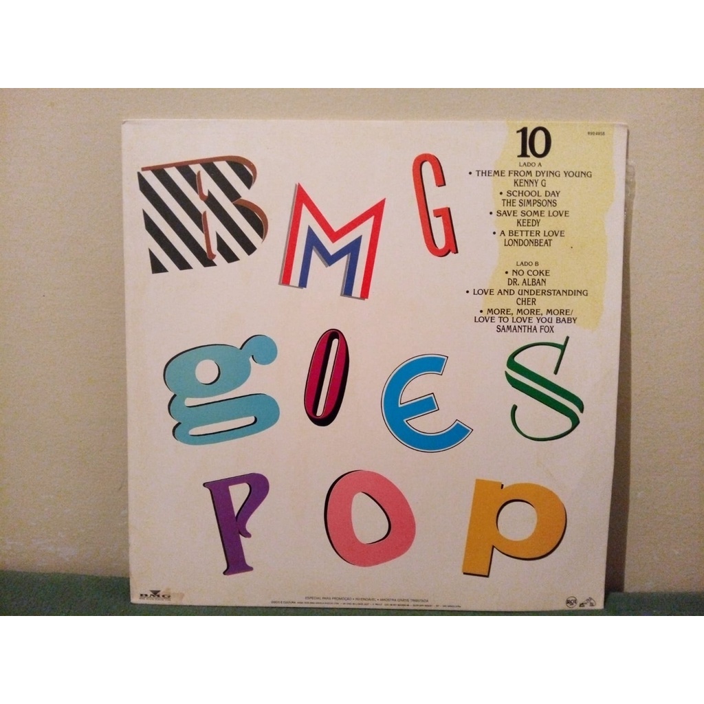 Lp Bmg Goes Pop 10 Promo 1991 Dr.alban, Cher, Kenny G