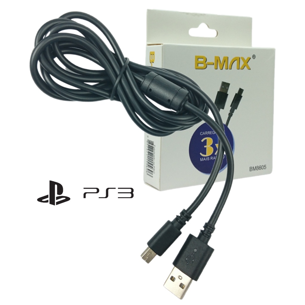 Cabo Pra Carregar Controle De Ps3 playstation 3 Play 3 Com Filtro Mini ...