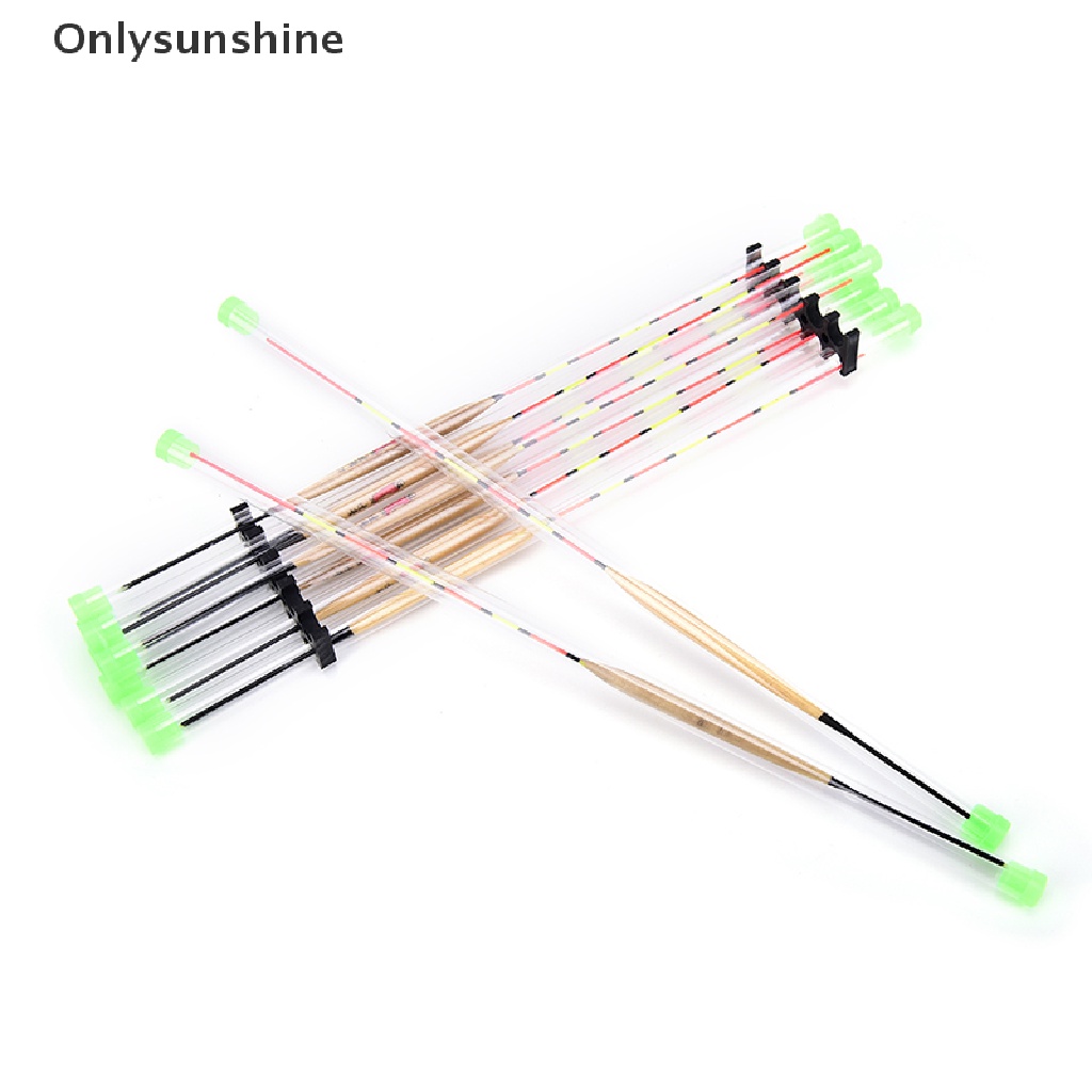 < Onlysunshine > 10 Peças / Lotes Boia De Peixe Em Madeira / Equipamento De Pesca Para Bóia De Peixes em Oferta na Shopee