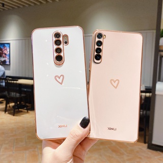 Capa De Silicone Com Revestimento Quadrado De Coração Amor Para Xiaomi Redmi Note 8 Pro/ Redmi Note 7 Pro / Redmi Note 8 2021
