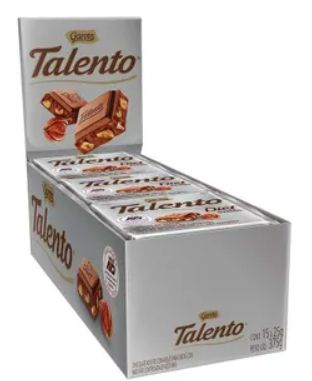 Chocolate Garoto Diet Talento Avelã 15X25g em Oferta na Shopee