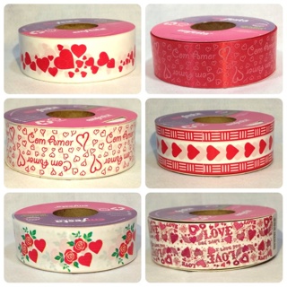 Rolo de Fita Plástica 30mmx30m/100m Decorada Laço Decoração Coração Amor Love em Oferta na Shopee