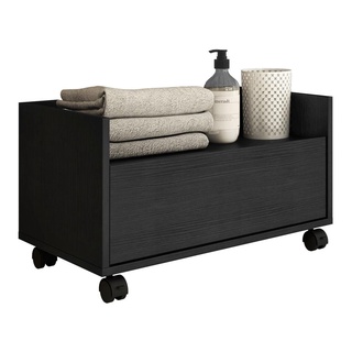 Gabinete Armário Banheiro 60 cm c/ Rodízios Multimóveis Preto