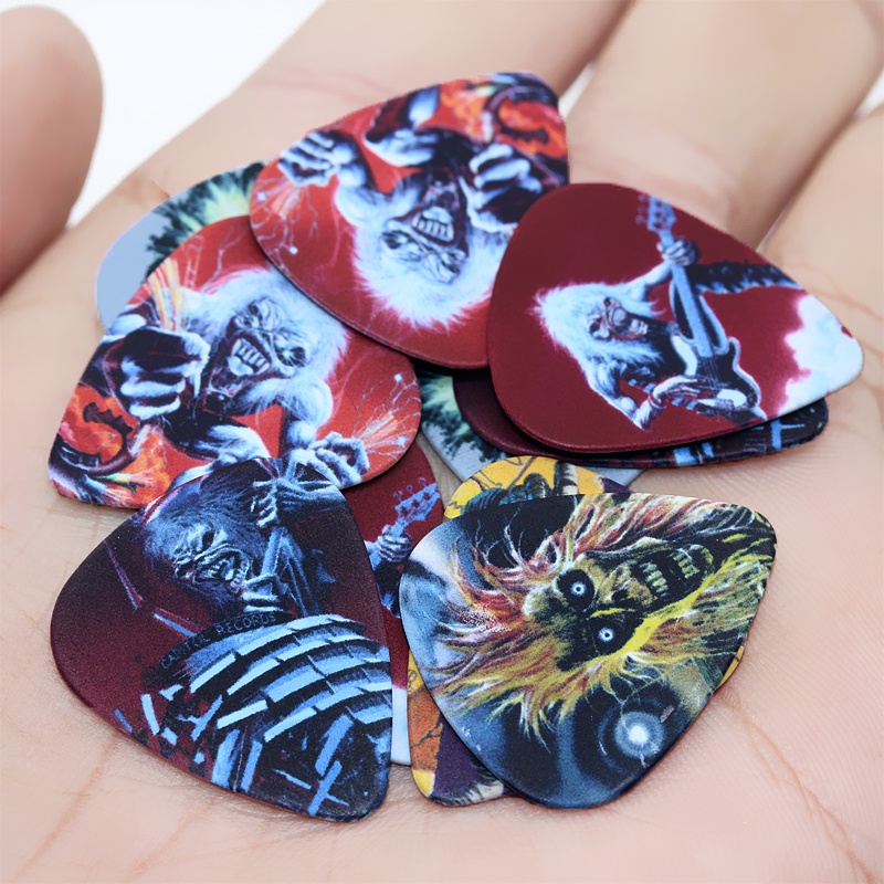 palheta personalizada dupla face violão guitarra rock heavy metal iron maiden