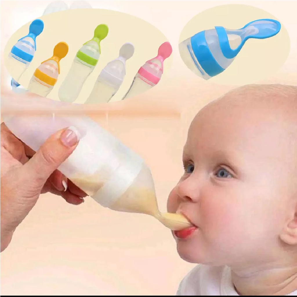Colher Dosadora em Silicone com Dispenser para Papinha Bebe