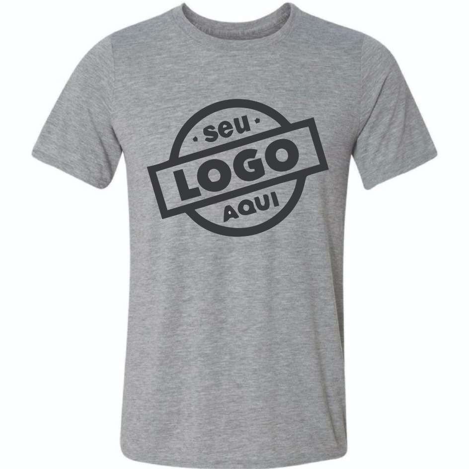 Camisa cinza personalizada com a sua logo imagem do jeito que preferir