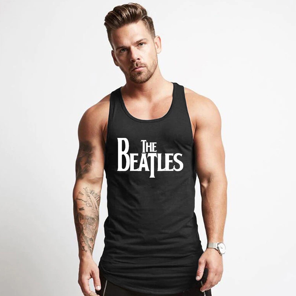 Regata Masculina Cavada Nadador Banda The Beatles Fitness Camiseta Academia