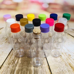 50 GARRAFINHAS GARRAFAS PET 50ML LEMBRANCINHAS FESTAS DIVERSAS CORES (CHOCO)