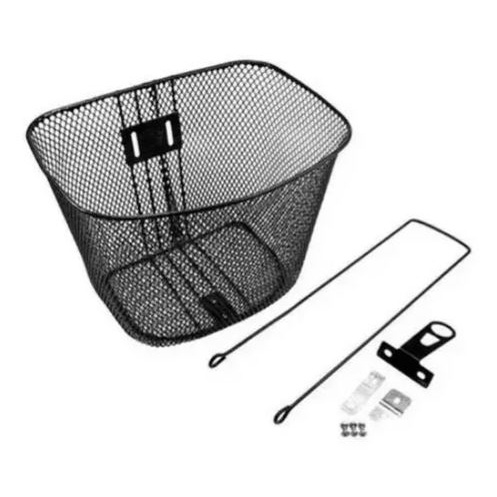Cesta Cestinha Aramada Bicicleta Aro 24/26 Preto Bike indicada para Mercado Feira Compras