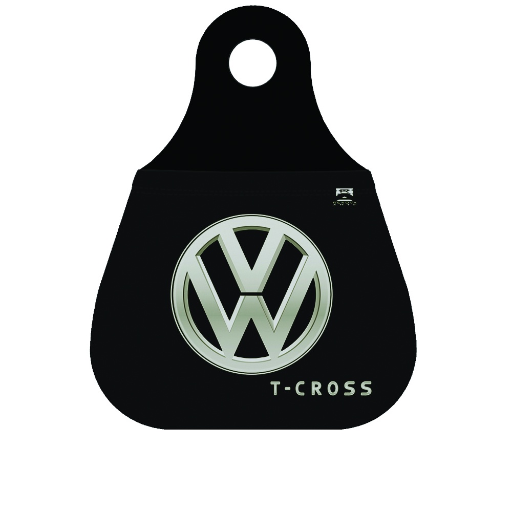 Lixinho lixeira lixo para cambio de carro Volkswagen Logo Prata T-Cross tcross t cross