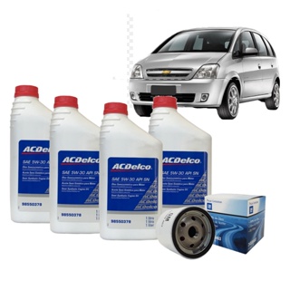 Kit Troca de Óleo e Filtro 5w30 SN Semi-Sintético 4 Litros Acdelco para Meriva em Oferta na Shopee