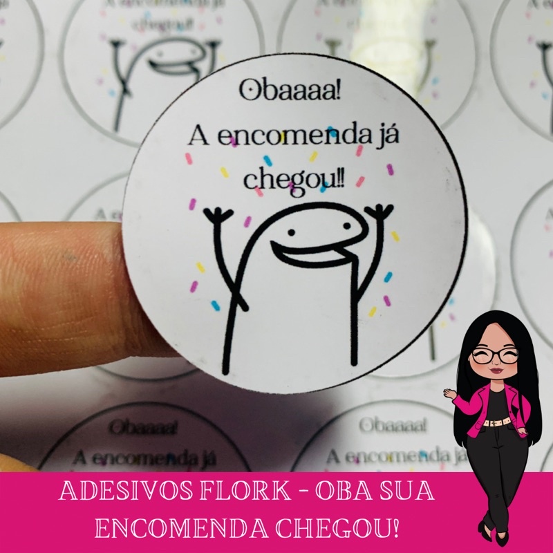 70 Adesivos Flork Oba Sua Encomenda Chegou Shopee Brasil 