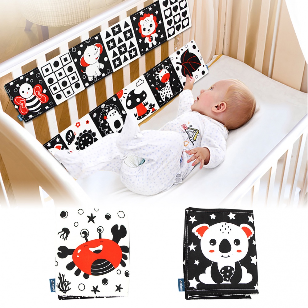 Brinquedos Infantis Livro Flexível Preto E Branco Com Sensor Alto Contraste Para Educação Inicial De Bebê/Brinquedo 3D Pode Ser Derrustado