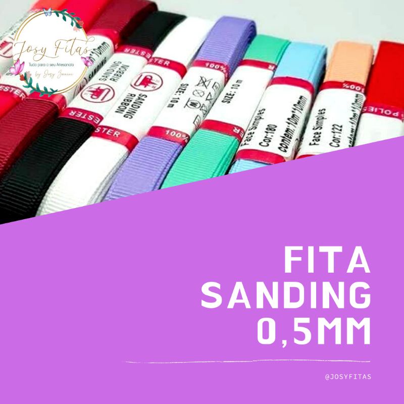 Fita Gorgurão 0.5mm Sanding PRODUTO ORIGINAL  Artesanato Laços Tiaras Bijuterias Diy Josy Fitas NATAL