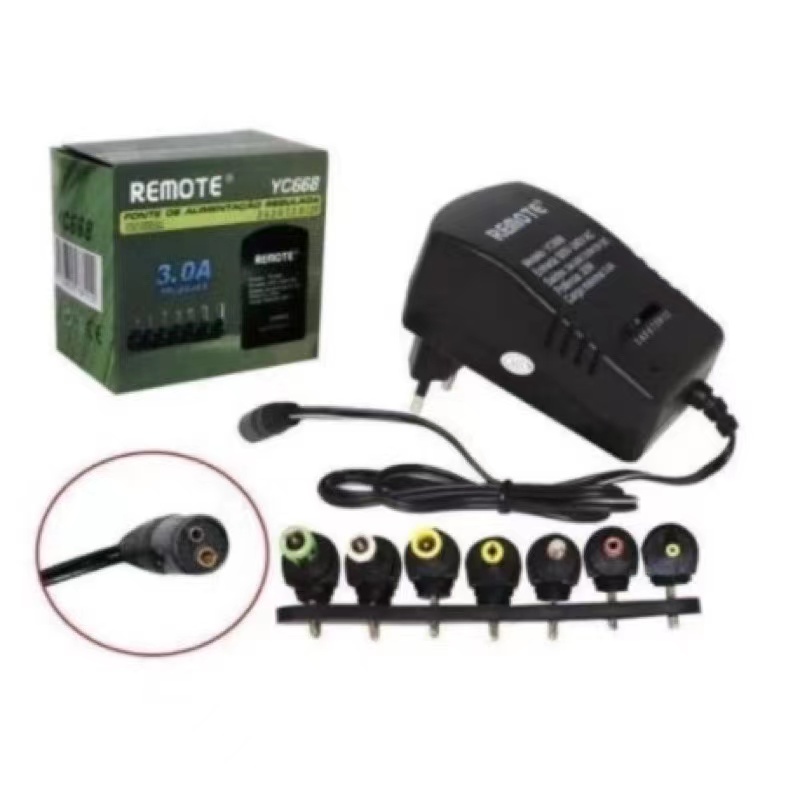Fonte de Alimentação Universal 3.5A Regulável com 6 plugs 30W conversor 7 voltagens AL37CH