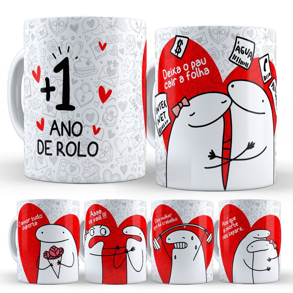 Caneca de Dia dos Namorados - Presente para Namorado Namorada Casal Criativo Cesta Personalizada Flork Meme Engraçada