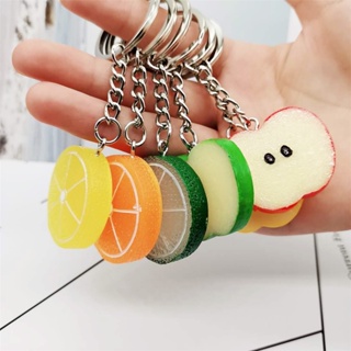 Chaveiro De Resina Com Frutas/Limão/Maçã em Oferta na Shopee