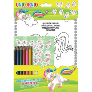 Unicórnios - Colorindo com Adesivos 01 em Oferta na Shopee