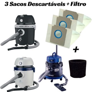 3 Sacos Aspirador De Pó Descartável Arno Ar12 H2po + Filtro