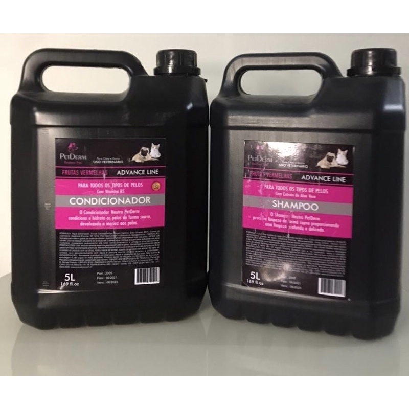 Shampoo e Condicionador Pet Derm 5L Shopee Brasil