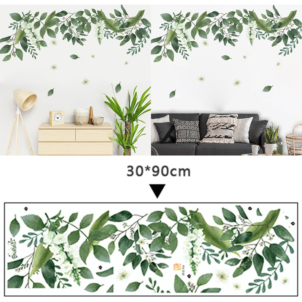 Adesivos De Parede Planta Tropical Folhas Padrão Casa Decalque Da Parede Da Sala Removível Rolo adesivo, verde, decoração, 30 * 90cm, quarto das crianças, sala de estar geral