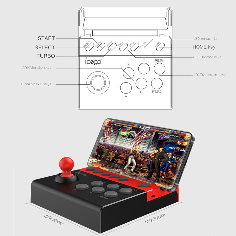 IPega Pg-9135 Bluetooth Gamepad Controlador De Jogo Sem Fio Para Android/Telefone Celular Com Luta Ios TFO6