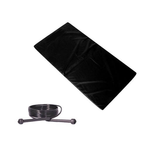 Kit Treinar Em Casa Com Colchonete Preto + Corda de Pular Ajustável