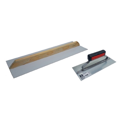 Desempenadeira Plástica de PVC com 20 x 65cm + Desempenadeira Galo Inox de 12,5 x 29cm