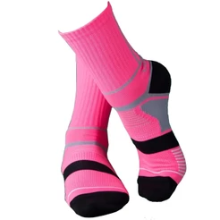 Meia de Ciclismo com Refletivo Sem Costura Vistho Rosa 33/38